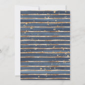 Navy and Blush with Gold Lijst Wedding Kaart (Achterkant)