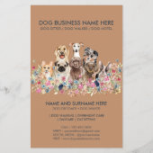 Navy and Brown Dog Service Pet Flyer (Achterkant)