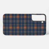Navy and Brown Plaid Pattern Samsung Galaxy Hoesje (Achterkant horizontaal)