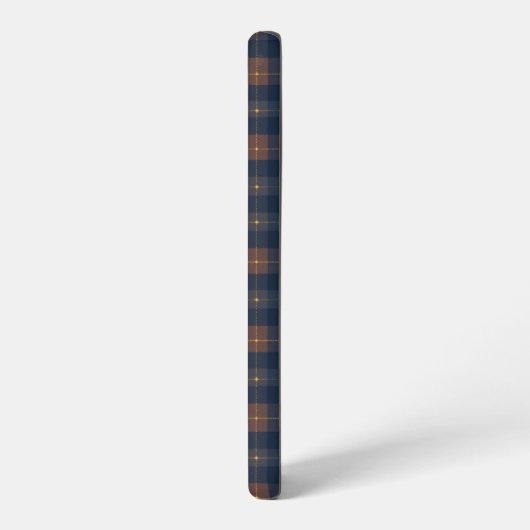 Navy and Brown Plaid Pattern Samsung Galaxy Hoesje (Linkerkant)