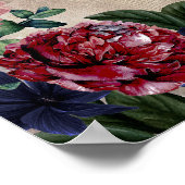 Navy and Burgundy Floral Rustic Wedding Welcome Poster (Hoek)