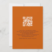 Navy and Burnt Oranje Script We Do QR Code Wedding Kaart (Achterkant)