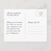Navy and Coral Floral Save the Date Briefkaart (Achterkant)