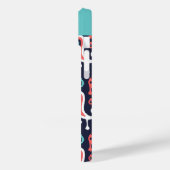 Navy and Coral Ikat Paisley Monogram Case-Mate iPhone Case (Achterkant / Links)