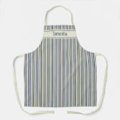 Navy And Cream Monochrome Striped Pattern  Schort (Voorkant)