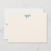 Navy and Cream Simple Bow Personal Stationery Notitiekaartje (Voorkant)