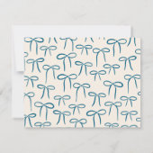 Navy and Cream Simple Bow Personal Stationery Notitiekaartje (Achterkant)