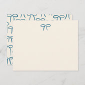 Navy and Cream Simple Bow Personal Stationery Notitiekaartje (Voorkant / Achterkant)