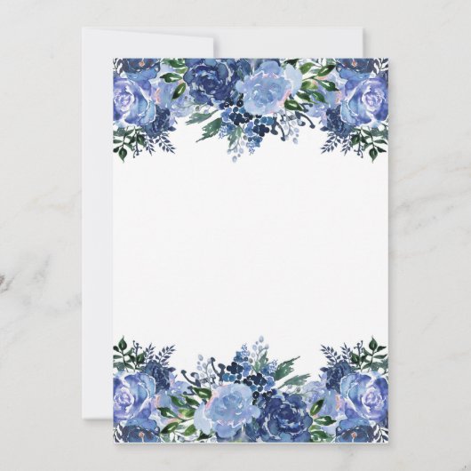Navy and Dusty Blue Baby in Bloom Baby shower Kaart