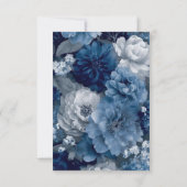 Navy and Dusty Blue Floral Classic Save The Date (Achterkant)