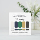 Navy and Emerald Wedding Color Palette Card Kaart (Staand voorkant)
