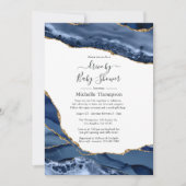 Navy and Gold Agate Drive by Shower Kaart (Voorkant)