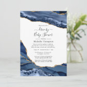 Navy and Gold Agate Drive by Shower Kaart (Staand voorkant)