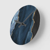 Navy and Gold Agate Luxe Elegant Ronde Klok (Hoek)