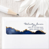 Navy and Gold Agate Precious Stone Label (Insitu)