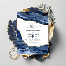 Navy and Gold Agate Wedding