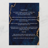 Navy and Gold Agate Wedding Menu (Achterkant)