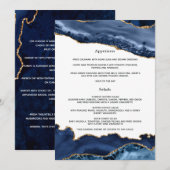 Navy and Gold Agate Wedding Menu (Voorkant / Achterkant)