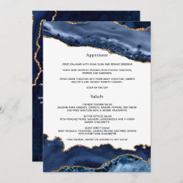 Navy and Gold Agate Wedding Menu