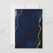 Navy and Gold Agate Wedding RSVP Kaartje (Achterkant)