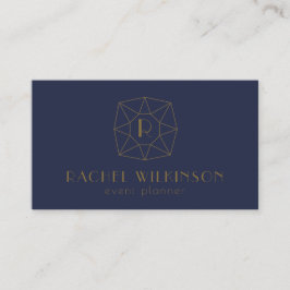 Navy and Gold Art Dec Gem Social Media Monogram Visitekaartje