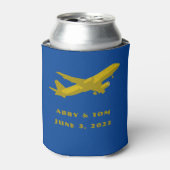 Navy and Gold Aviation Wedding Groomsmen Gift Blikjeskoeler (Blikje Voorkant)