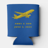 Navy and Gold Aviation Wedding Groomsmen Gift Blikjeskoeler (Achterkant)