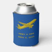 Navy and Gold Aviation Wedding Groomsmen Gift Blikjeskoeler (Blikje Achterkant)