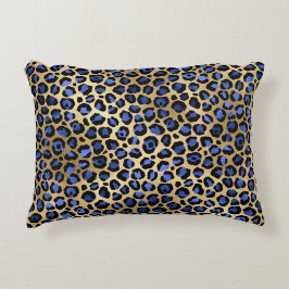Navy and Gold Cheetah Print Accent Kussen