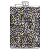 Navy and Gold Cheetah Print Heupfles (Voorkant)