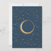 Navy and Gold Crescent Moon Eclipse Constellations Feestdagenkaart (Voorkant)
