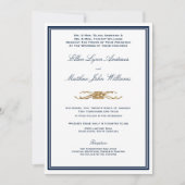 Navy and Gold Elegant Formal Wedding Kaart (Voorkant)