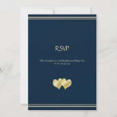 Navy and Gold Elegant Wedding with RSVP Kaart (Achterkant)