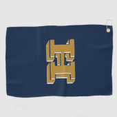 Navy and Gold FIU College Colors Golf Towel Golfhanddoek (Horizontaal)