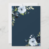 Navy and gold floral Save the Date Kaart (Achterkant)