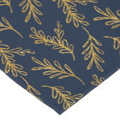 Navy and Gold Floral Sprig Korte Tafelloper (Hoek)