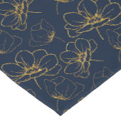 Navy and Gold Floral Table Runner Korte Tafelloper (Hoek)