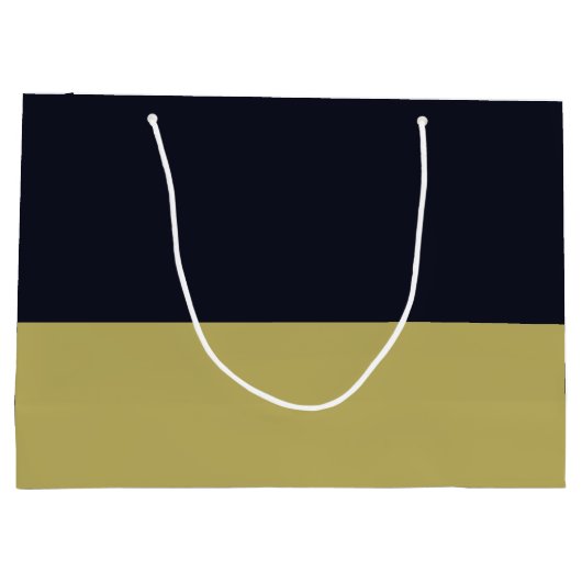 Navy and Gold Gift Bag - Groot, glanzend Groot Cadeauzakje (Achterkant)