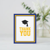 Navy and Gold Graduation Party Hartelijk dank Briefkaart (Staand voorkant)