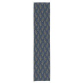 Navy and Gold Leaf Table Runner Korte Tafelloper (Voorkant)