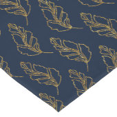 Navy and Gold Leaf Table Runner Korte Tafelloper (Hoek)