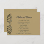 Navy and Gold Masquerade Wedding Rehearsal Dinner Kaart (Voorkant / Achterkant)