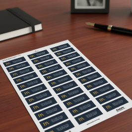 Navy and Gold Monogram Law Firm Address Labels
