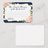 Navy and Gold My Favorite Memory of Bride Informatiekaartje (Voorkant / Achterkant)