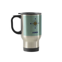 Navy and Gold Nautical Compass Roos met naam