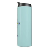 Navy and Gold Nautical Compass Roos met naam Thermosbeker (Geroteerd rechts)