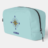 Navy and Gold Nautical Compass Rose with Name Toilettasje (Rechterhoek)