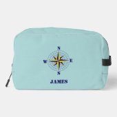 Navy and Gold Nautical Compass Rose with Name Toilettasje (Achterkant)