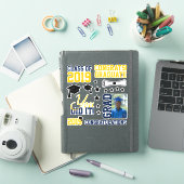 Navy and Gold Photo Afstuderen Sticker (iPad Cover)