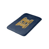 Navy and Gold School Pride Color Style Monogram Badmat (Gekanteld)
